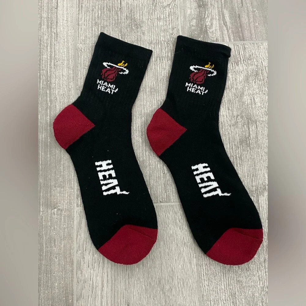 Miami Heat For Bare Feet NBA MVP crew socks basketball. NWOT